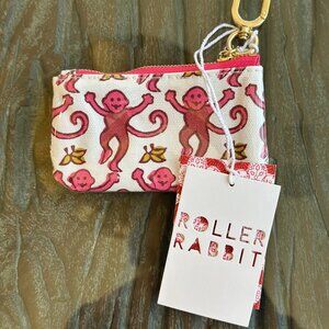 Pink Monkey Print Coin Pouch